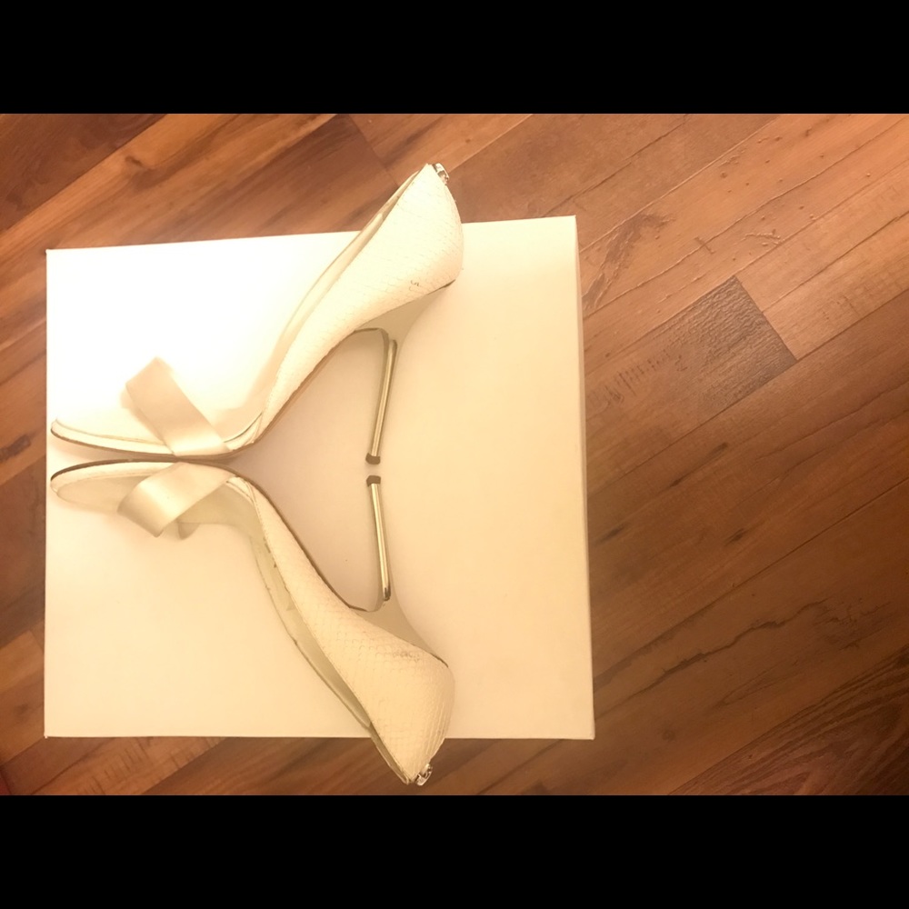 Giuseppe Zanotti Wht Silver Heels Satin Leather 10